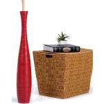 Leewadee Grand Vase A Poser Au Sol pour Branches Décoratives De Pampa, Vase en Bois De Manguier, 70 cm, Rouge