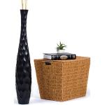 Leewadee Grand Vase A Poser Au Sol pour Branches Décoratives De Pampa, Vase en Bois De Manguier, 90 cm, Noir
