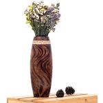 Leewadee Vase à Poser au Sol - Vase à Poser au Sol pour Branches décoratives, Vase Haut Design en Bois de manguier, 36 cm, Marron Brun Clair