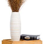 Leewadee Vase à Poser au Sol - Vase à Poser au Sol pour Branches décoratives, Vase Haut Design en Bois de manguier, 36 cm, White Wash