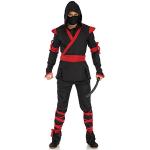 Leg Avenue- Ninja Assassin Adult Sized Costumes, LO85653, Noir Rouge, EUR 36/38