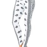 Leggings imprimés blancs à motif paisley en polyester Tailles uniques plus size look fashion pour femme 