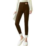 Leggings imprimés marron en polaire Taille 3 XL plus size look casual pour femme 