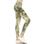 Leggings imprimés verts en polyester à motif USA Tailles uniques plus size look sexy pour femme 