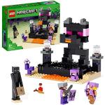 LEGO 21242 Minecraft L’Arène de l’End, Jouet de Combat avec Lave, Figurine Dragon de l'Ender et Enderman, Joueur Contre Joueur, Cadeau Enfants Dès 8 Ans