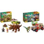 Figurines Lego à motif voitures Jurassic Park de dinosaures de 7 à 9 ans pour garçon en promo 