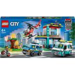 LEGO City Pack : Inclut Le Commissariat de Police (60316) et Les Plaques de  Route (60304), avec Un Camion Poubelle, des Hélicoptères, Feux de