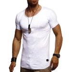 T-shirts fashion Leif Nelson blancs à manches courtes à col rond Taille S look fashion pour homme en promo 
