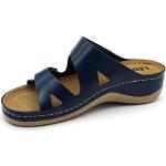 Sandales bleues en cuir anti choc Pointure 39 look fashion pour femme en promo 