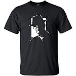 Leonard Cohen Silhouette T-Shirt Black Graphic Unisex Tee Shirt M