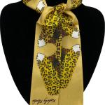 Écharpes en soie à effet léopard en soie à motif papillons pour femme 