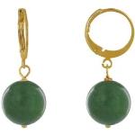 Boucles d'oreilles en perles Les Poulettes vert jade en plaqué Or à perles pour femme 