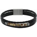 Bracelets Les Poulettes noirs en acier à motif tigres en acier pour homme 