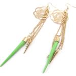 Boucles d'oreilles pendantes Les Trésors de Lily vertes en métal style bohème pour femme 