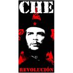 Les Trésors De Lily [Q3238 - Drap de Plage 'Che Guevara' Noir Rouge - 76x152 cm