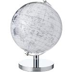 Globes terrestres argentés en métal 