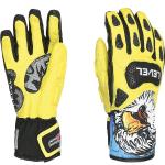 Paires de gants de ski Level jaunes enfant imperméables look fashion en promo 
