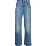 Jeans droits Levi's bleus en coton mélangé délavés W24 L29 pour femme 