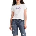 T-shirts Levi's blancs en jersey à manches courtes à manches courtes à col rond Taille M classiques pour femme en promo 
