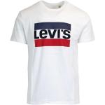 T-shirts d'automne Levi's blancs en coton à manches courtes à manches courtes à col rond Taille XS classiques pour homme 