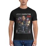 T-shirts noirs à manches courtes Lewis Hamilton à manches courtes Taille 3 XL classiques pour homme 