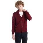 Cardigans rouge bordeaux en laine de mérinos Taille XS pour homme 