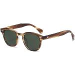 LHSDMOAT Lunettes de soleil ovale unisexe vintage, lunettes de soleil rondes rétro Johnny Depp pour hommes femmes, lunettes de soleil de conduite mode