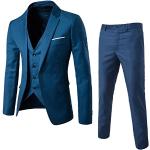Vestes de survêtement de mariage bleu marine en velours à strass à manches longues Taille XXL plus size look fashion pour homme 