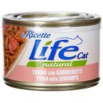 Life Cat 102351, boîte à recettes avec thon et crevettes, 150 grammes