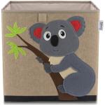Boîtes de rangement marron clair en feutre à motif koalas en promo 