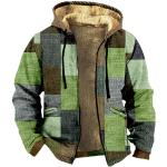 Vestes de ski d'automne vert foncé imperméables coupe-vents à capuche à manches longues à col roulé Taille XL look fashion pour homme 