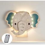 Lights4fun Applique Murale pour Enfant Eléphant avec 34 LED Blanc Chaud à Piles pour Intérieur