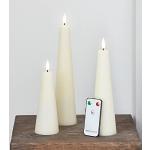 Lights4fun, Inc. TruGlow Lot de 3 bougies pilier à LED sans flamme à piles avec télécommande Ivoire