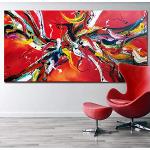 Ligne rouge art abstrait Pop Art HD impression peinture abstraite sur toile moderne Art mural photo 70X140CM AUCUN CADRE