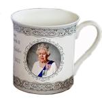 Tasses design argentées finition brillante Queen Elizabeth 2 