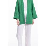 Vestes en lin verts style bohème pour femme 