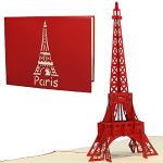 Cartes pop up rouges Tour Eiffel 