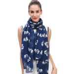 Foulards bleus en polyester à motif écureuils look fashion pour femme 
