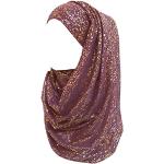 Hijabs violets à paillettes lavable à la main Tailles uniques look fashion pour femme 