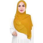 Écharpes en soie jaune moutarde en mousseline Tailles uniques look fashion pour femme 