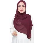Hijabs prune en mousseline Tailles uniques look fashion pour femme 