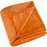 Plaids polaires Linder orange en polyester 