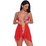 Strings ouverts rouges Taille 3 XL plus size look sexy pour femme 