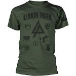 T-shirts à imprimés verts Linkin Park lavable en machine à manches courtes Taille S look fashion pour homme 