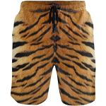 Shorts de bain multicolores à effet tigré à motif tigres lavable en machine Taille M look casual pour homme 