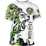 Lion T-Shirt 3D Couple Imprimé À Manches Courtes Crewneck Pulls Harajuku Drôles Hautain Hauts, Cadeaux De Lion Amoureux (Taille des États-Unis),Lion King Green,M