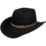 Chapeaux en feutre noirs en cuir synthétique 55 cm look fashion pour homme 