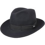 Chapeaux Fedora bleues foncé en feutre 57 cm Taille M look fashion pour homme 