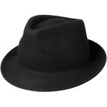 Chapeaux Fedora noirs en feutre 55 cm look fashion pour femme 