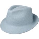 Chapeaux Fedora bleues claires en feutre 55 cm look fashion pour femme 